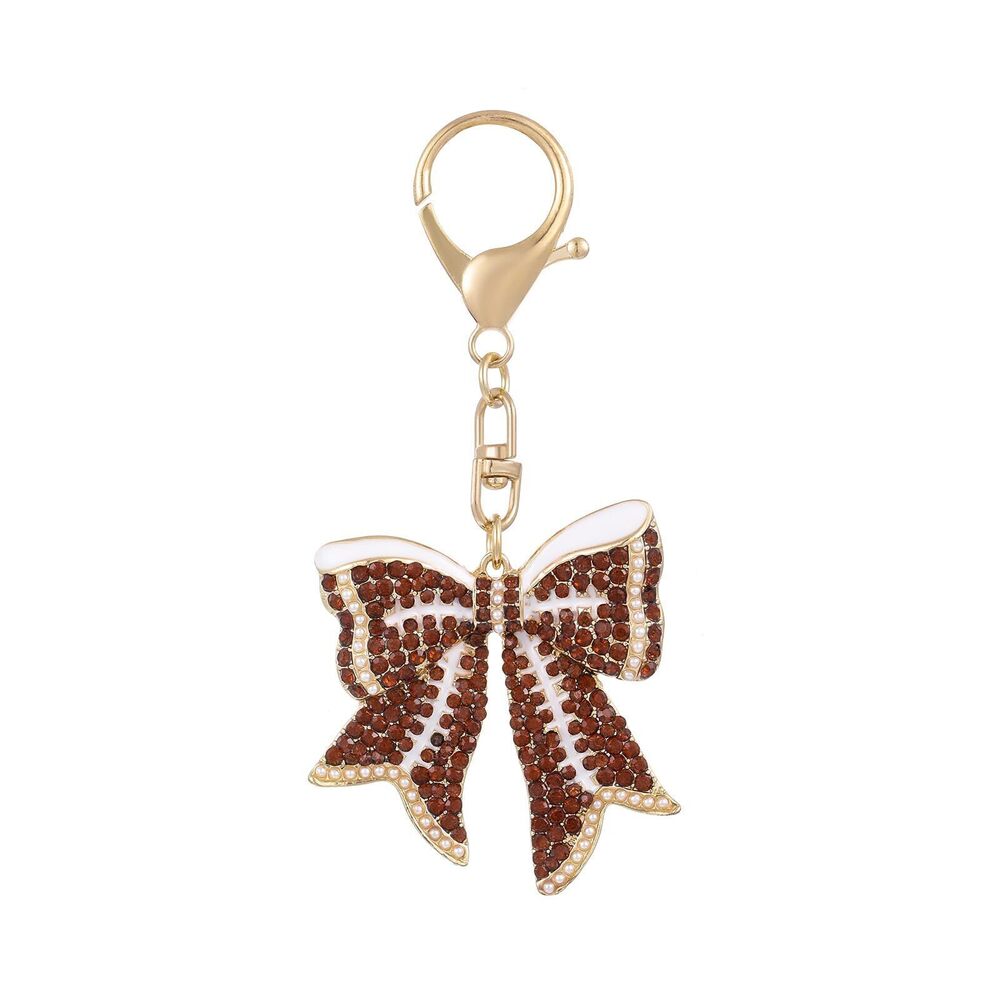 6402 Football Keychains | Cute Sport Bag Charms for Handbags | Gold Plated